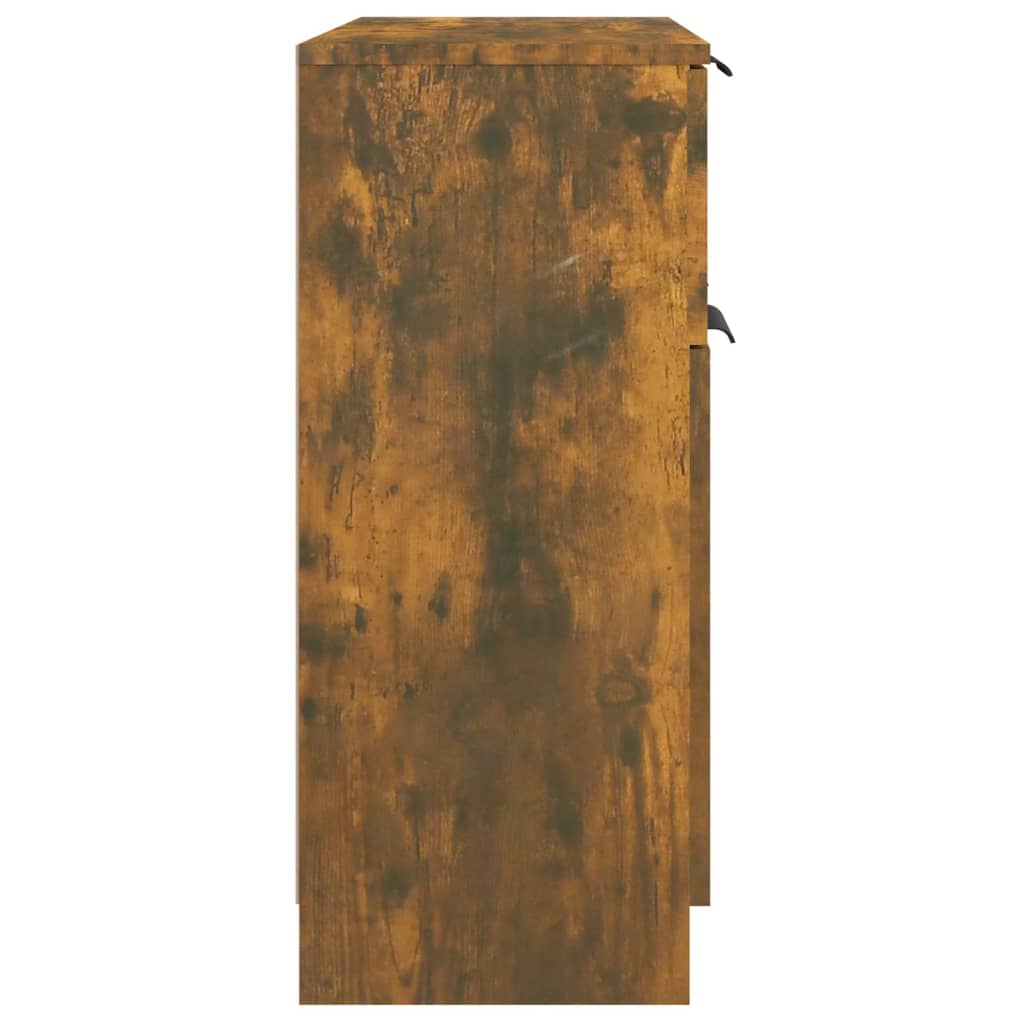 Dressoir 60X30X70 Cm Bewerkt Hout Gerookt Eikenkleurig