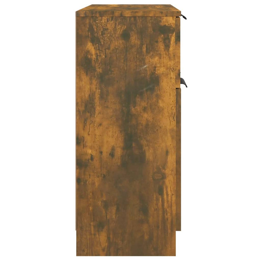 Dressoir 60X30X70 Cm Bewerkt Hout Gerookt Eikenkleurig