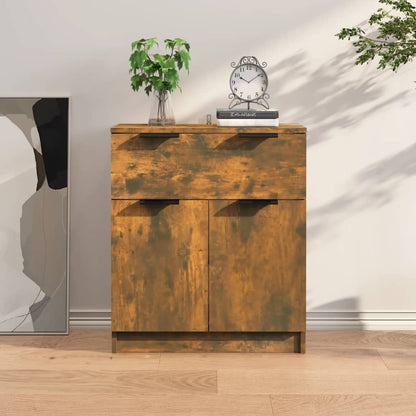 Dressoir 60X30X70 Cm Bewerkt Hout Gerookt Eikenkleurig