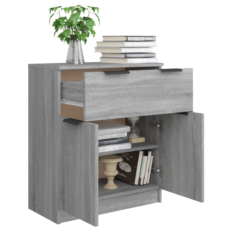 Dressoir 60X30X70 Cm Bewerkt Hout Grijs Sonoma Eikenkleurig