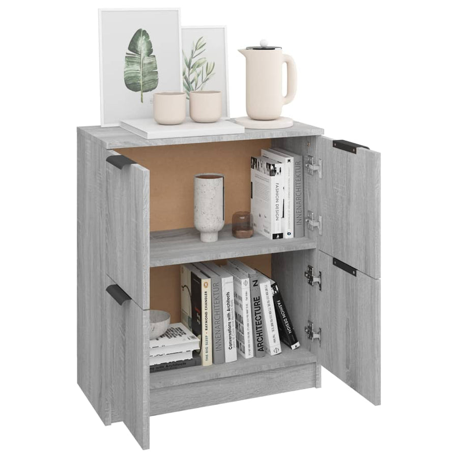 Dressoir 60X30X70 Cm Bewerkt Hout Grijs Sonoma Eikenkleurig