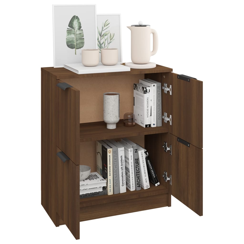 Dressoir 60x30x70 cm bewerkt hout bruin eikenkleur