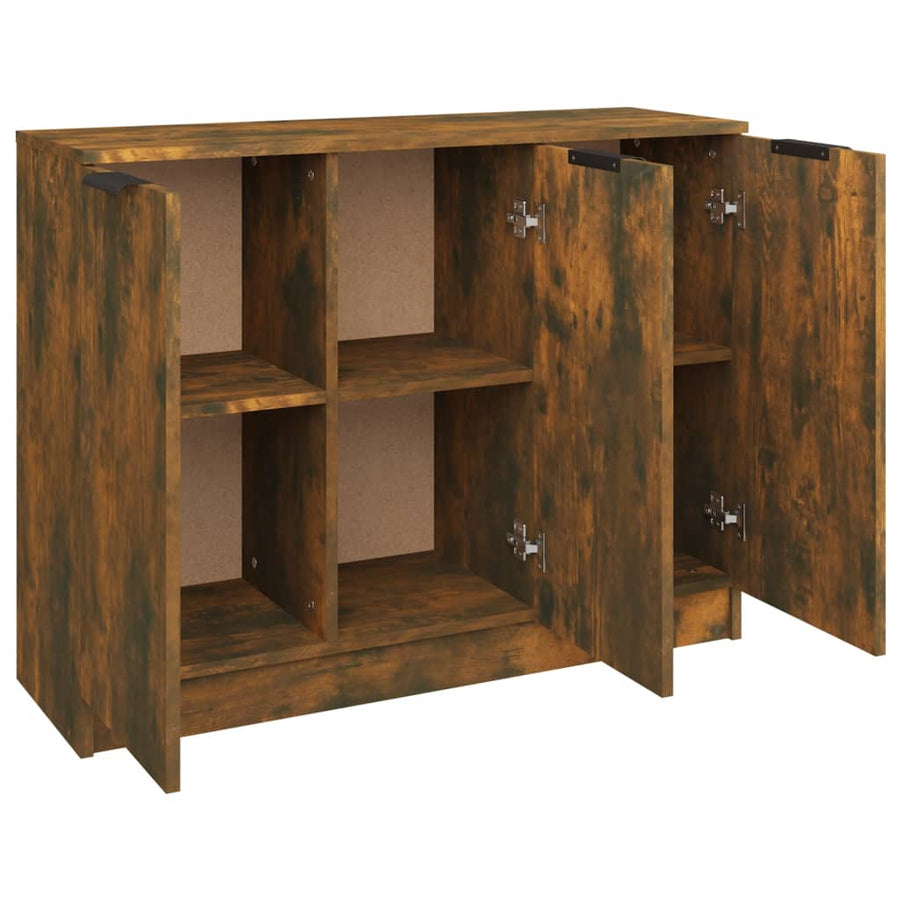 Dressoir 90,5X30X70 Cm Bewerkt Hout Kleurig Gerookt eiken
