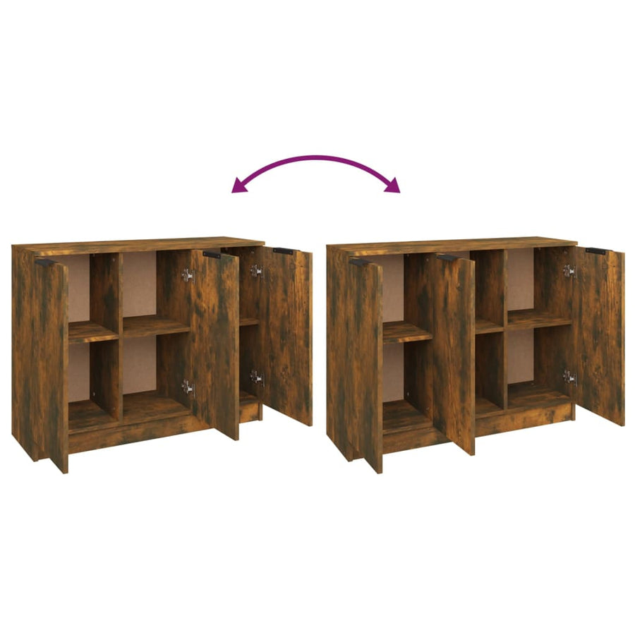 Dressoir 90,5X30X70 Cm Bewerkt Hout Kleurig Gerookt eiken