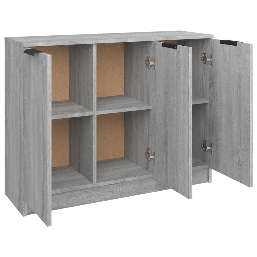 Dressoir 90,5X30X70 Cm Bewerkt Hout Eikenkleurig Grijs sonoma