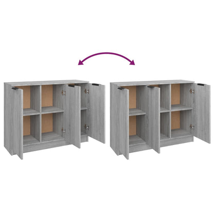 Dressoir 90,5X30X70 Cm Bewerkt Hout Eikenkleurig Grijs sonoma