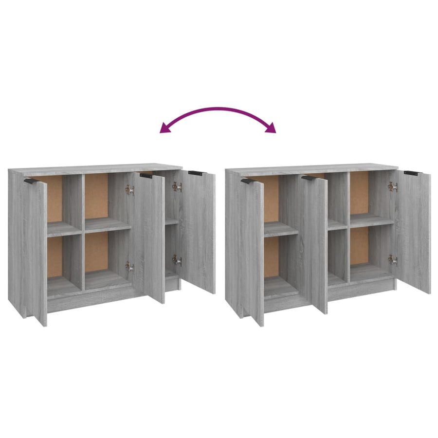 Dressoir 90,5X30X70 Cm Bewerkt Hout Eikenkleurig Grijs sonoma