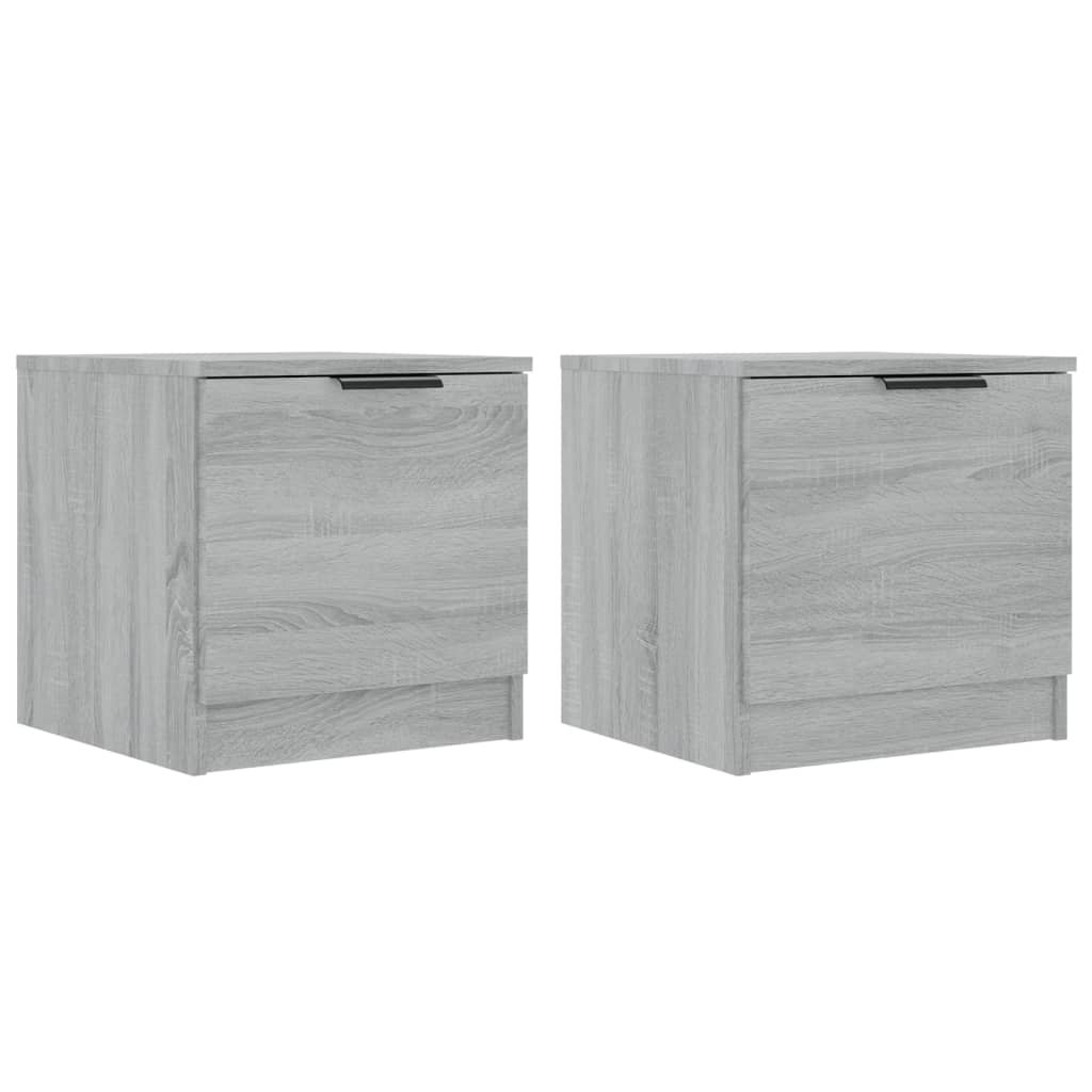Nachtkastjes 40X39X40 Cm Eikenkleurig 2 Grijs sonoma