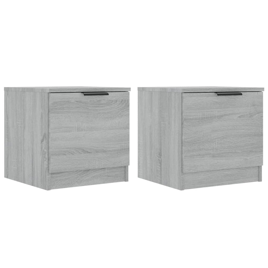 Nachtkastjes 40X39X40 Cm Eikenkleurig 2 Grijs sonoma