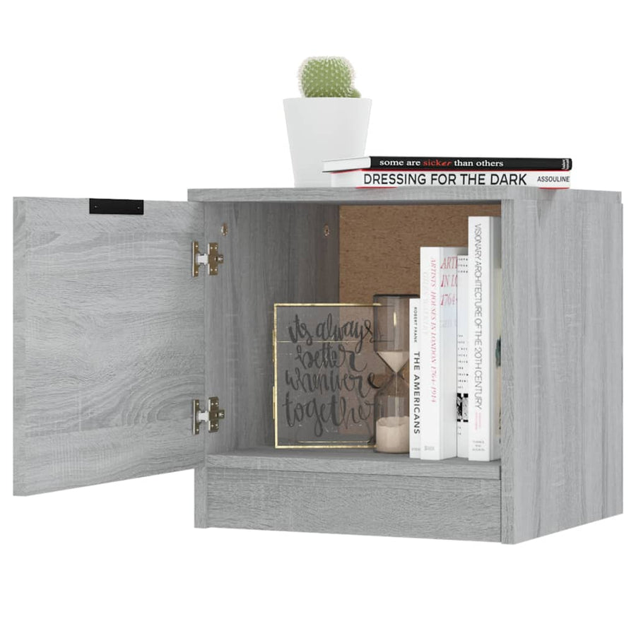 Nachtkastjes 40X39X40 Cm Eikenkleurig 2 Grijs sonoma