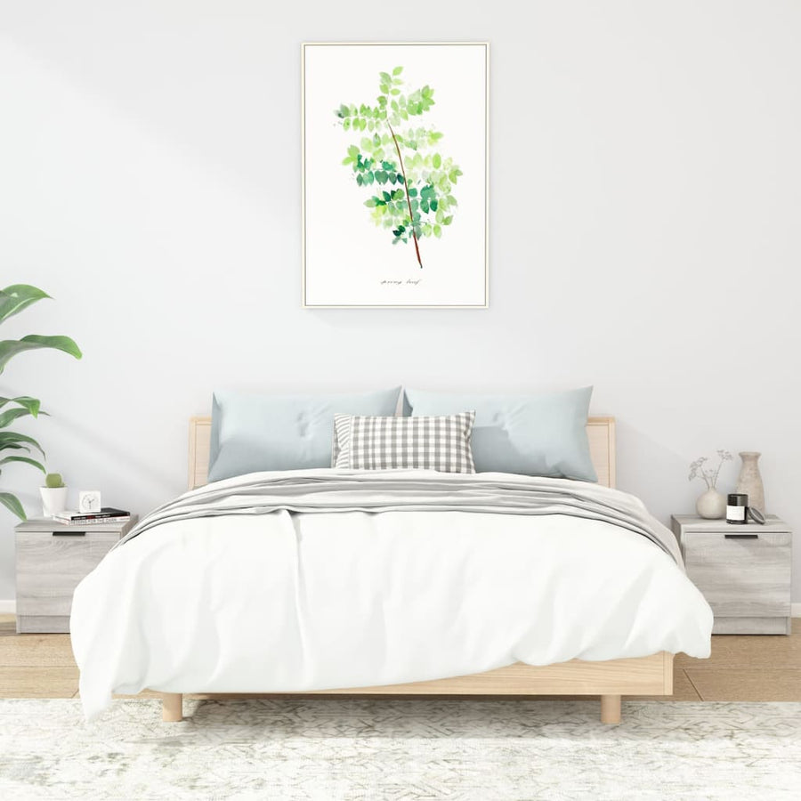 Nachtkastjes 40X39X40 Cm Eikenkleurig 2 Grijs sonoma