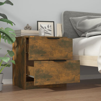 Nachtkastjes 2 St Bewerkt Hout Gerookt Eikenkleurig