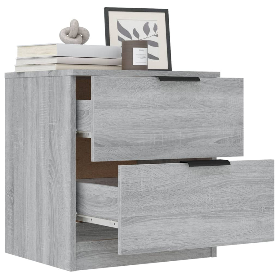 Nachtkastjes Bewerkt Hout Eikenkleurig 2 Grijs sonoma