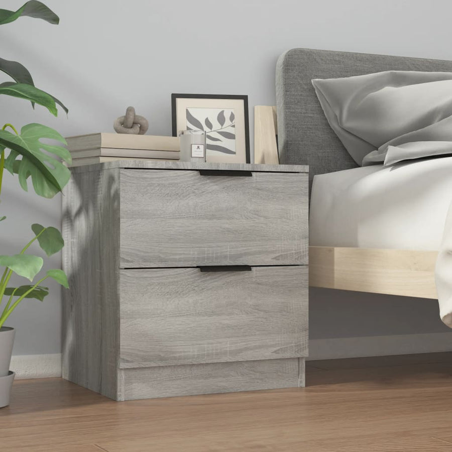 Nachtkastjes Bewerkt Hout Eikenkleurig 2 Grijs sonoma
