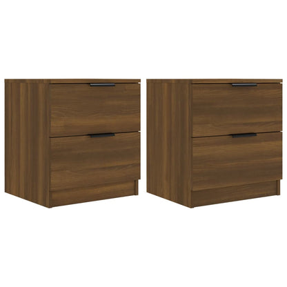 Nachtkastjes 2 St Bewerkt Hout Bruineikenkleurig