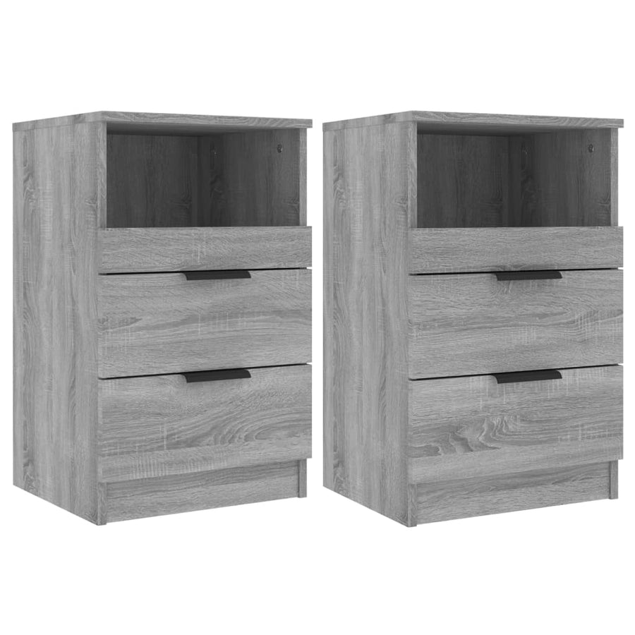 Nachtkastjes Bewerkt Hout Eikenkleurig 2 Grijs sonoma
