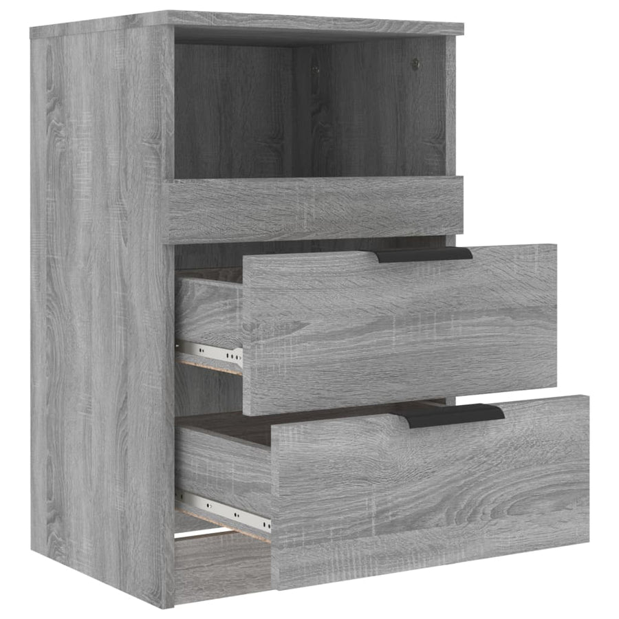 Nachtkastjes Bewerkt Hout Eikenkleurig 2 Grijs sonoma