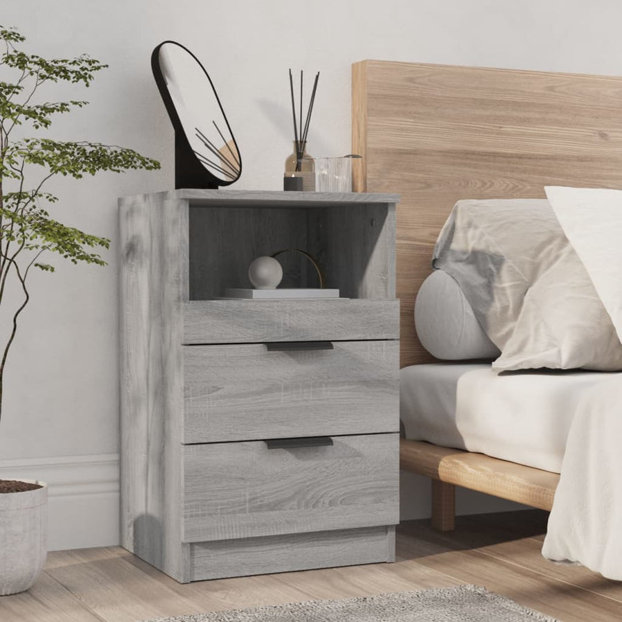 Nachtkastjes Bewerkt Hout Eikenkleurig 2 Grijs sonoma