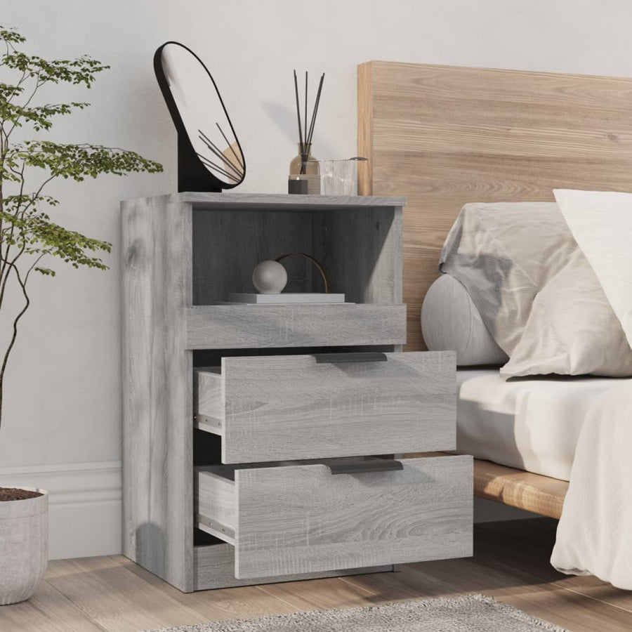 Nachtkastjes Bewerkt Hout Eikenkleurig 2 Grijs sonoma