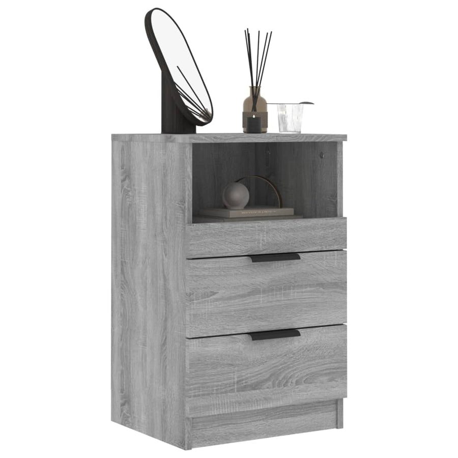 Nachtkastjes Bewerkt Hout Eikenkleurig 2 Grijs sonoma