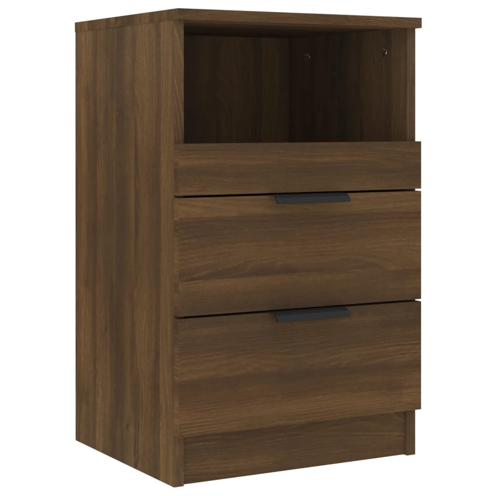 Nachtkastje bewerkt hout bruin eikenkleur