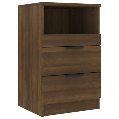 Nachtkastje bewerkt hout bruin eikenkleur