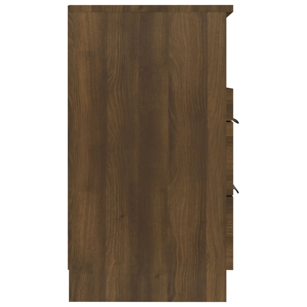 Nachtkastje bewerkt hout bruin eikenkleur