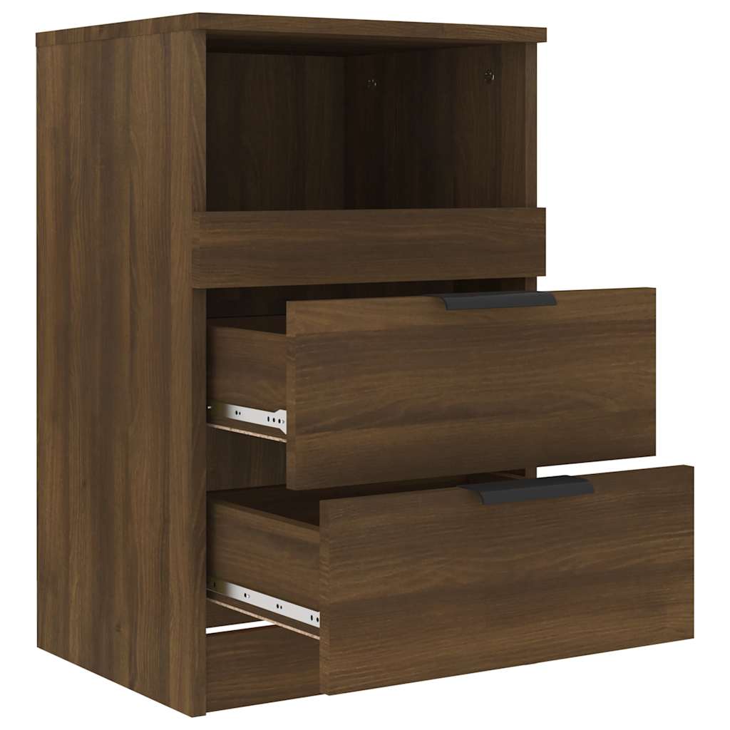 Nachtkastje bewerkt hout bruin eikenkleur