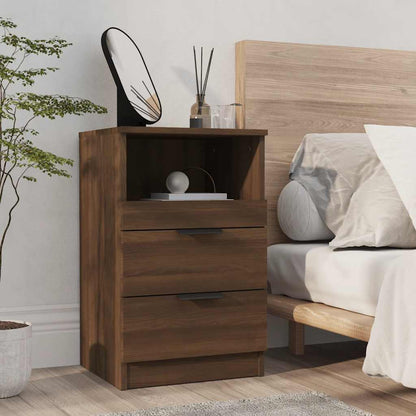 Nachtkastjes 2 st bewerkt hout bruin eikenkleur