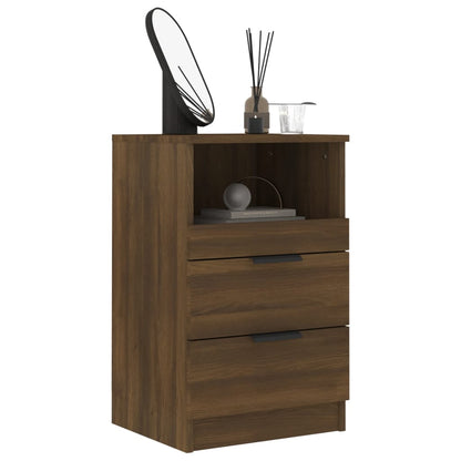 Nachtkastjes 2 st bewerkt hout bruin eikenkleur