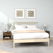 Bedside tables 2 pcs carved wood smoked oak-colored