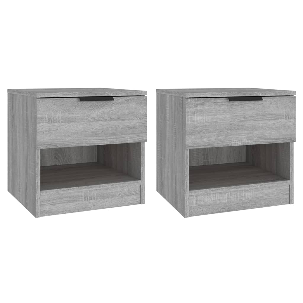 Nachtkastjes 2 St Bewerkt Hout Grijs Sonoma Eikenkleurig
