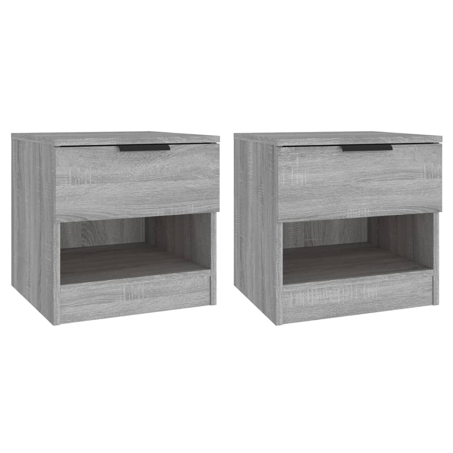 Nachtkastjes 2 St Bewerkt Hout Grijs Sonoma Eikenkleurig
