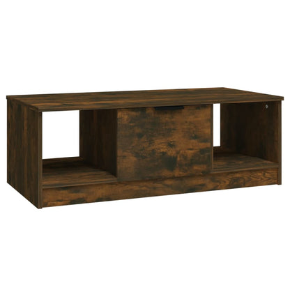 Salontafel 102X50X36 Cm Bewerkt Hout Gerookt Eikenkleurig