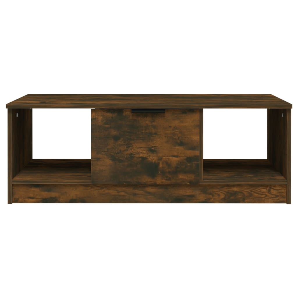 Salontafel 102X50X36 Cm Bewerkt Hout Gerookt Eikenkleurig