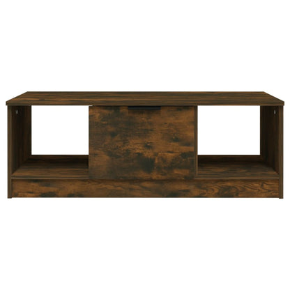 Salontafel 102X50X36 Cm Bewerkt Hout Gerookt Eikenkleurig
