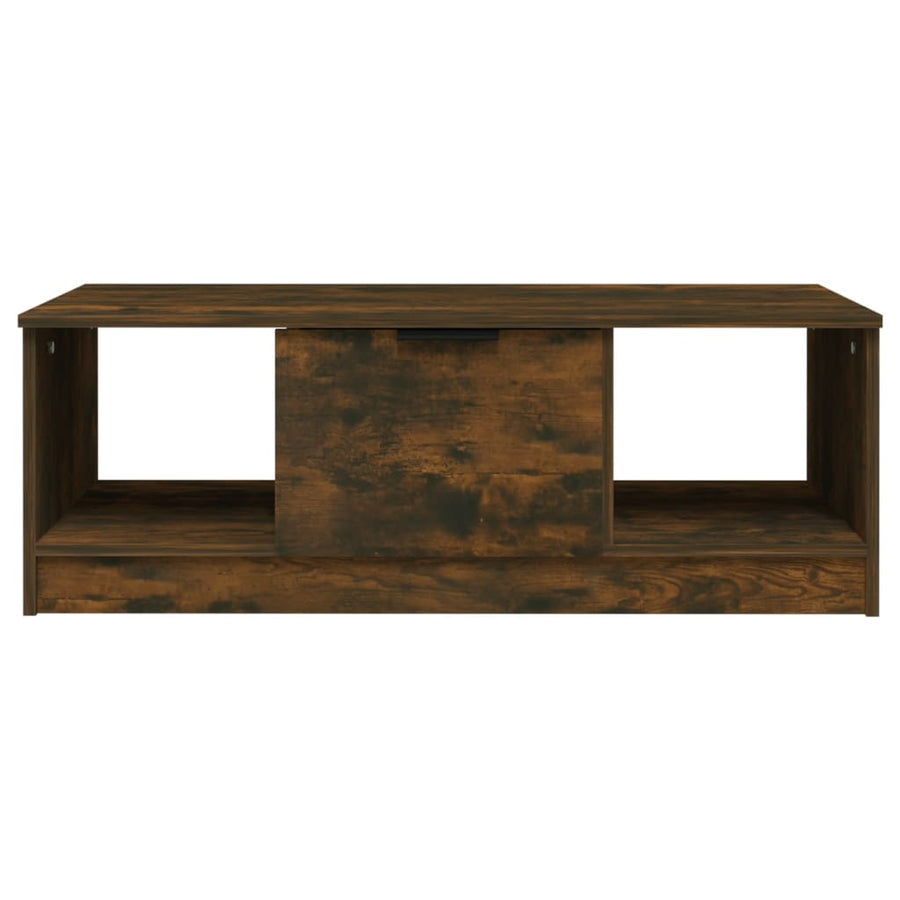 Salontafel 102X50X36 Cm Bewerkt Hout Gerookt Eikenkleurig