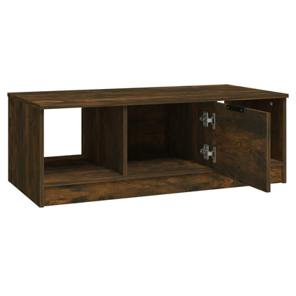 Salontafel 102X50X36 Cm Bewerkt Hout Gerookt Eikenkleurig
