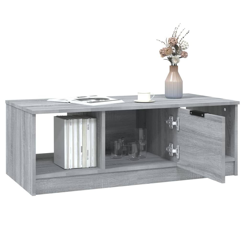 Salontafel 102X50X36 Cm Bewerkt Hout Grijs Sonoma Eikenkleurig