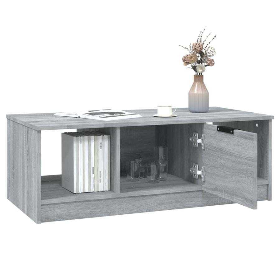 Salontafel 102X50X36 Cm Bewerkt Hout Grijs Sonoma Eikenkleurig