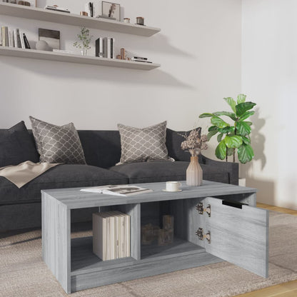 Salontafel 102X50X36 Cm Bewerkt Hout Grijs Sonoma Eikenkleurig