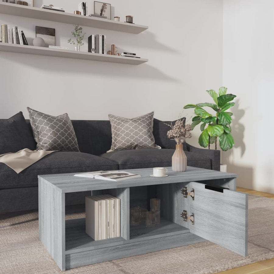 Salontafel 102X50X36 Cm Bewerkt Hout Grijs Sonoma Eikenkleurig