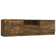 Tv-meubel 140x35x40 cm bewerkt hout gerookt eikenkleurig Gerookt eiken