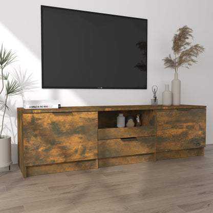 Tv-meubel 140x35x40 cm bewerkt hout gerookt eikenkleurig Gerookt eiken