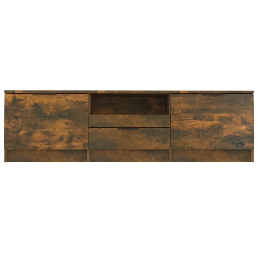 Tv-meubel 140x35x40 cm bewerkt hout gerookt eikenkleurig Gerookt eiken