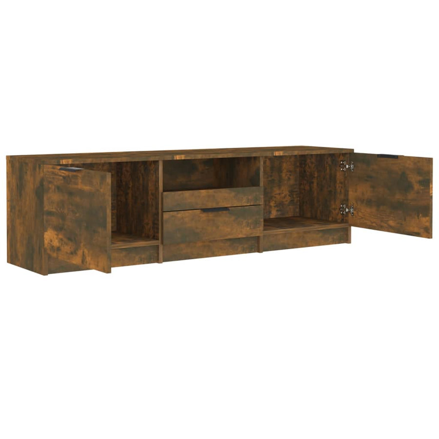 Tv-meubel 140x35x40 cm bewerkt hout gerookt eikenkleurig Gerookt eiken