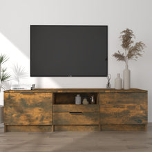 Tv-meubel 140x35x40 cm bewerkt hout gerookt eikenkleurig Gerookt eiken