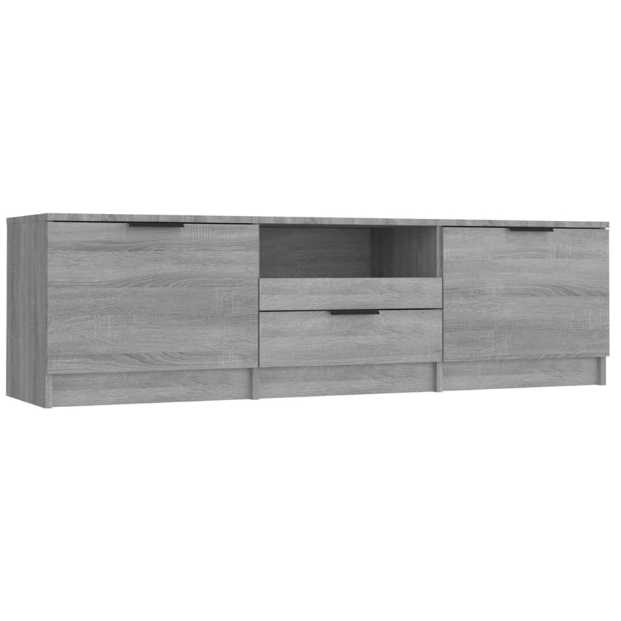 Tv-meubel 140x35x40 cm bewerkt hout grijs sonoma eikenkleurig Grijs sonoma