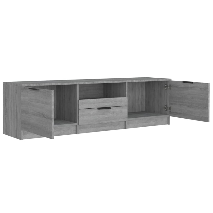 Tv-meubel 140x35x40 cm bewerkt hout grijs sonoma eikenkleurig Grijs sonoma