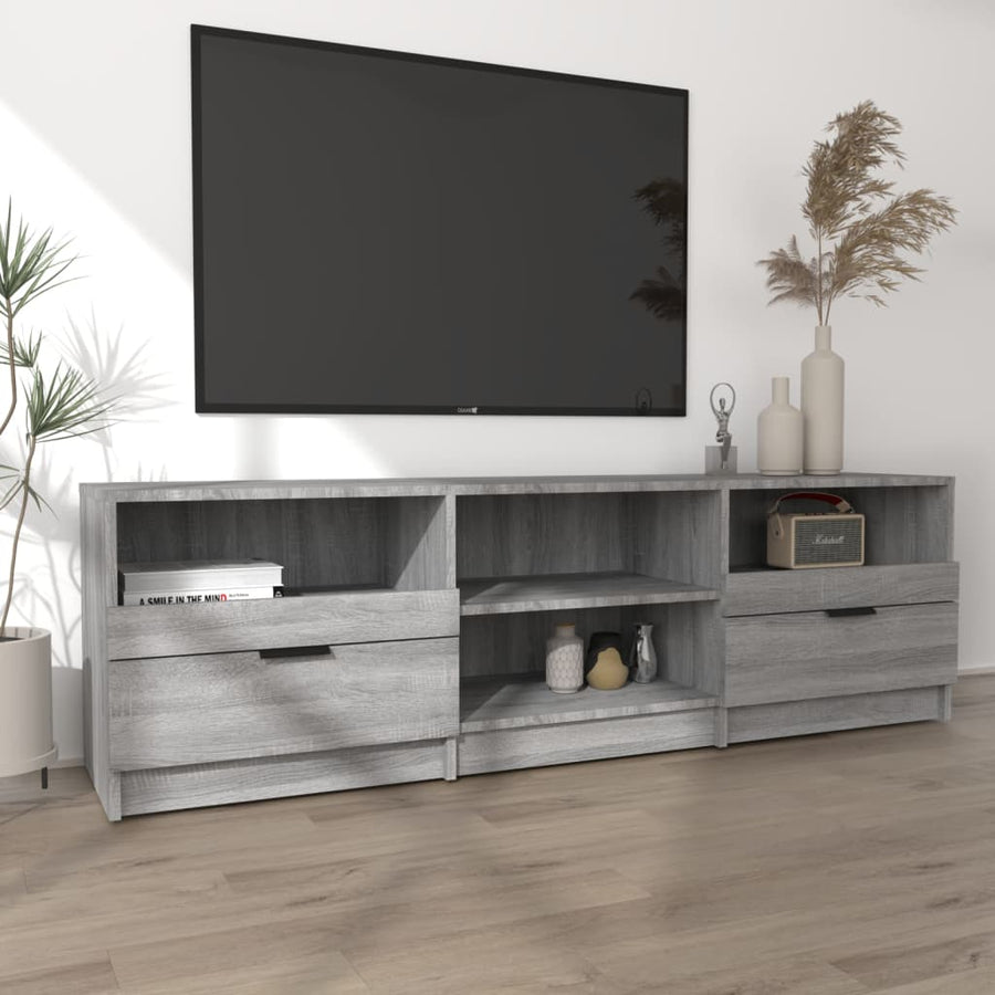 Tv-Meubel 50X33,5X45 Cm Bewerkt Hout Eikenkleurig Grijs sonoma